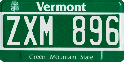VT license plate ZXM896