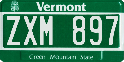 VT license plate ZXM897