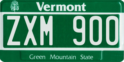 VT license plate ZXM900