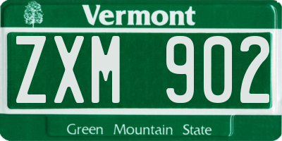 VT license plate ZXM902