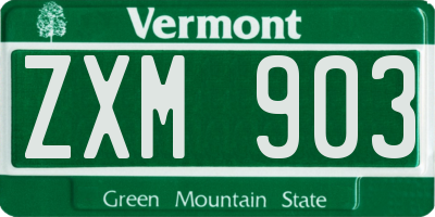 VT license plate ZXM903