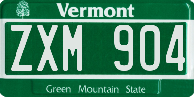 VT license plate ZXM904