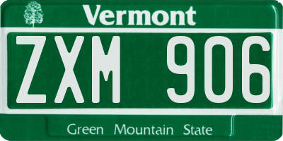 VT license plate ZXM906
