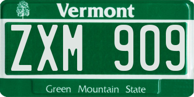 VT license plate ZXM909
