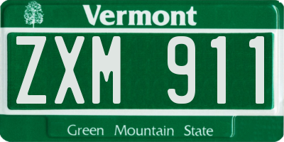 VT license plate ZXM911