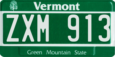 VT license plate ZXM913
