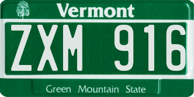 VT license plate ZXM916