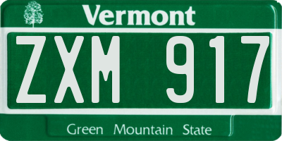 VT license plate ZXM917