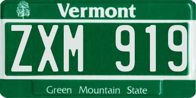 VT license plate ZXM919