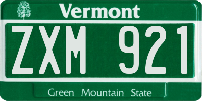 VT license plate ZXM921