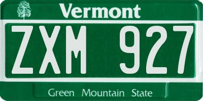VT license plate ZXM927