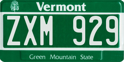 VT license plate ZXM929