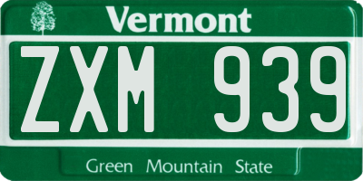 VT license plate ZXM939