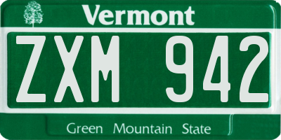 VT license plate ZXM942