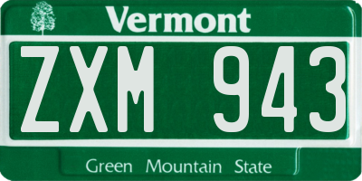 VT license plate ZXM943