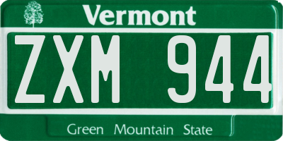 VT license plate ZXM944
