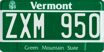 VT license plate ZXM950