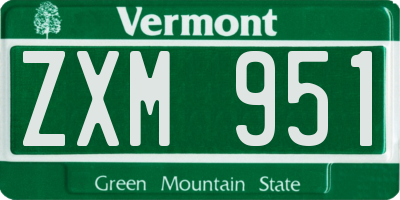 VT license plate ZXM951