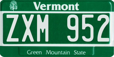 VT license plate ZXM952