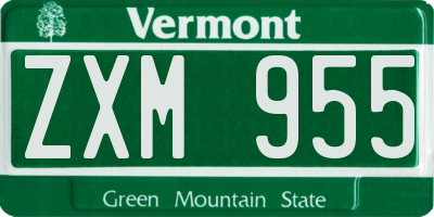 VT license plate ZXM955