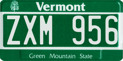 VT license plate ZXM956