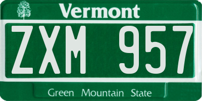 VT license plate ZXM957