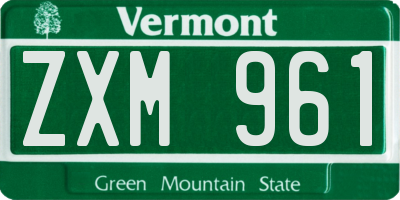 VT license plate ZXM961