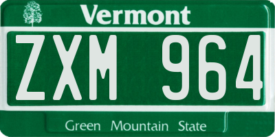 VT license plate ZXM964