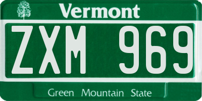 VT license plate ZXM969