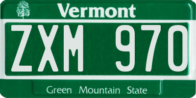 VT license plate ZXM970
