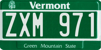 VT license plate ZXM971