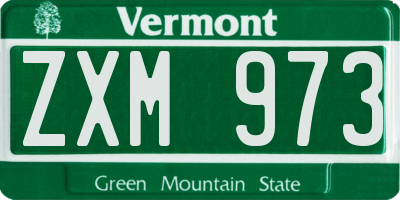 VT license plate ZXM973