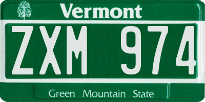 VT license plate ZXM974