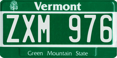 VT license plate ZXM976