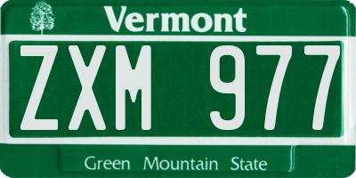 VT license plate ZXM977