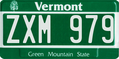 VT license plate ZXM979