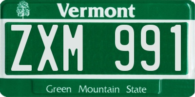 VT license plate ZXM991