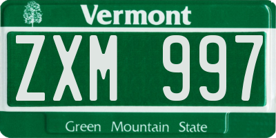 VT license plate ZXM997