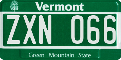 VT license plate ZXN066