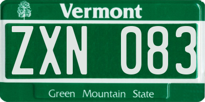 VT license plate ZXN083