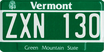 VT license plate ZXN130