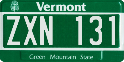 VT license plate ZXN131