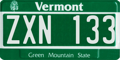 VT license plate ZXN133