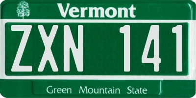 VT license plate ZXN141