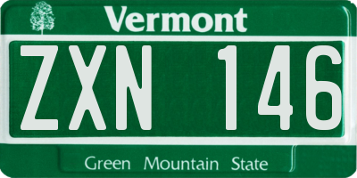 VT license plate ZXN146