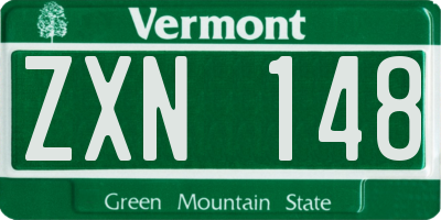 VT license plate ZXN148