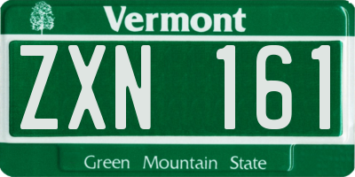 VT license plate ZXN161