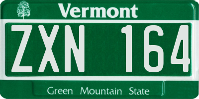 VT license plate ZXN164