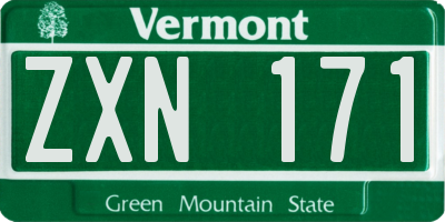 VT license plate ZXN171