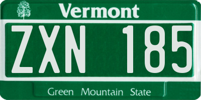 VT license plate ZXN185